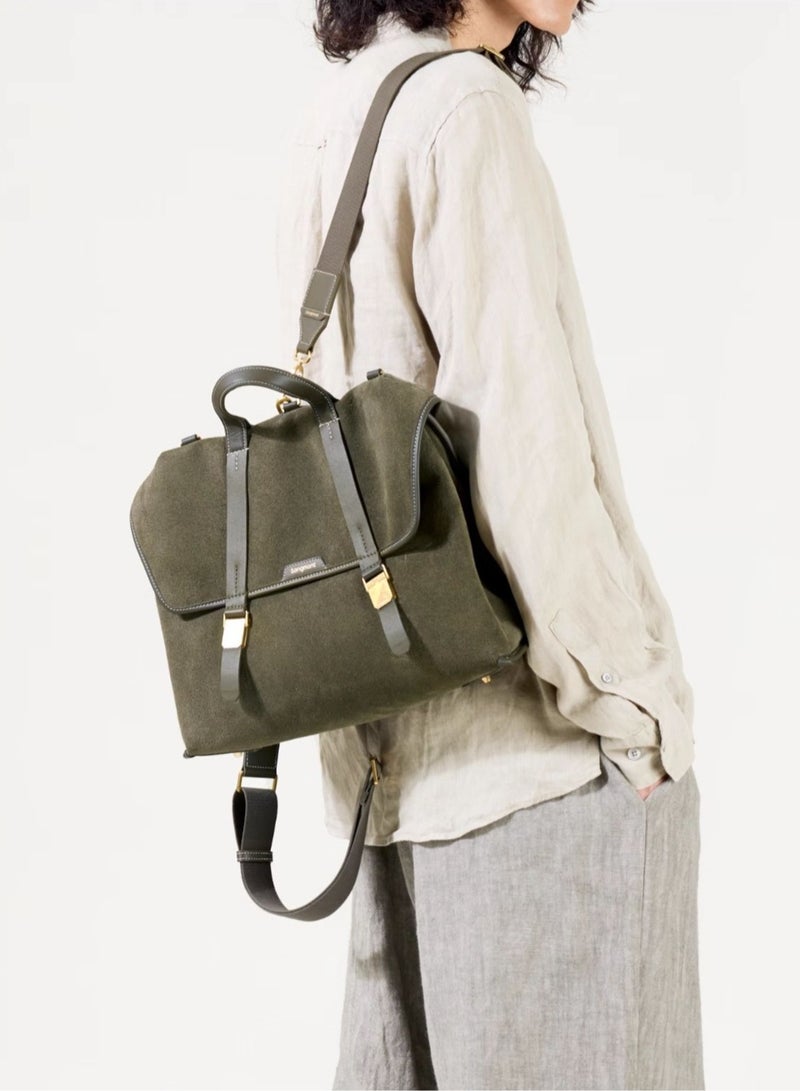 سونغمونت Mountain Walk Series Large Travel Briefcase Vintage Suede Crossbody Backpack - Image 2