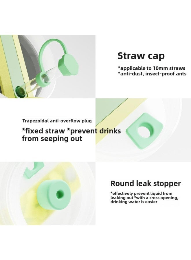 Stanley Cup Lid Silicone Anti-Overspill Plug 3-Piece Set Straw Cap Silicone Leak-Proof Plug Water Cup Cover Straight Tube-Color:30oZ Black  - Image 3