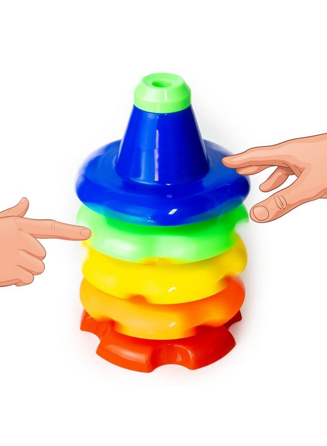 راتاناز لعبة راتنا ستاك-إن-سبين المكونة من 5 قطع ملونة لأنشطة الأطفال والرضع ومرحلة ما قبل المدرسة، متعددة الألوان - Image 1