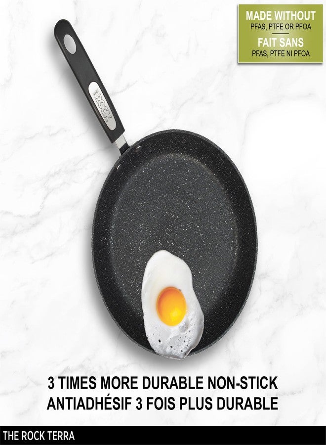 Starfrit The Rock Terra 26cm (10'') Ceramic Non-Stick Fry Pan - Thick Aluminum Base - PFOA Free - Easy to Clean - Black Marble - Image 2