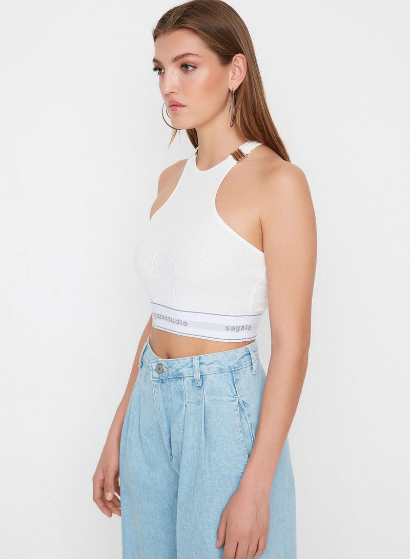trendyol Halter Neck Ribbed Bustier - Image 3
