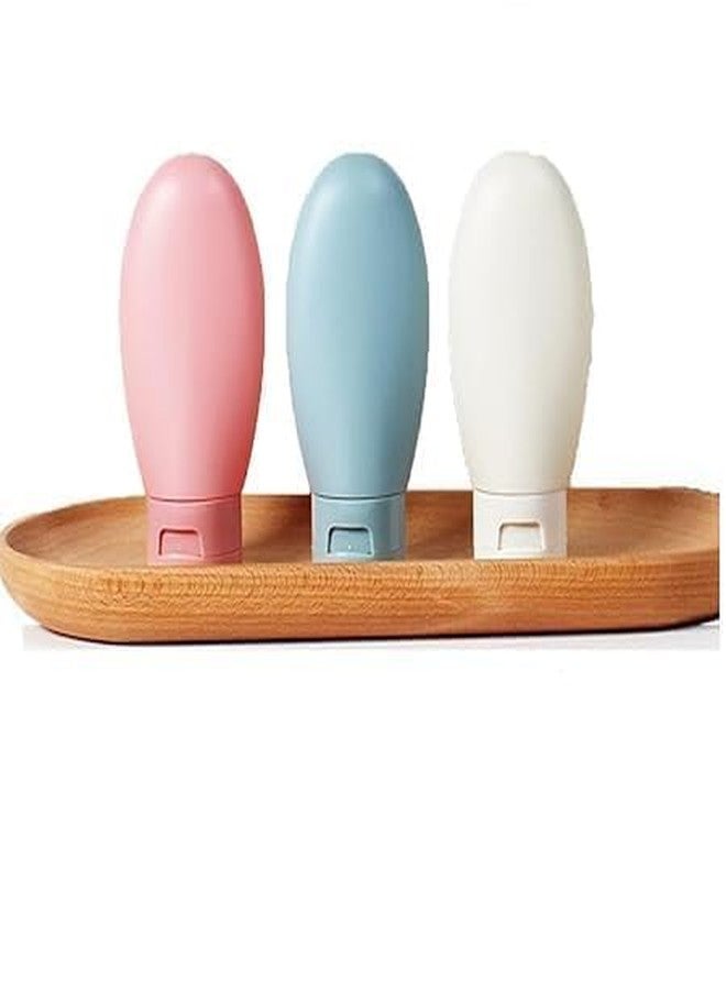 YONIMI Travel Bottles for Toiletries, Pack of 3 Portable Silicone Travel Container Set for Cream, Shampoo, Hand Wash, Lotion Storage,Mini Travel Essentials for Women Travel Accessories - Image 1