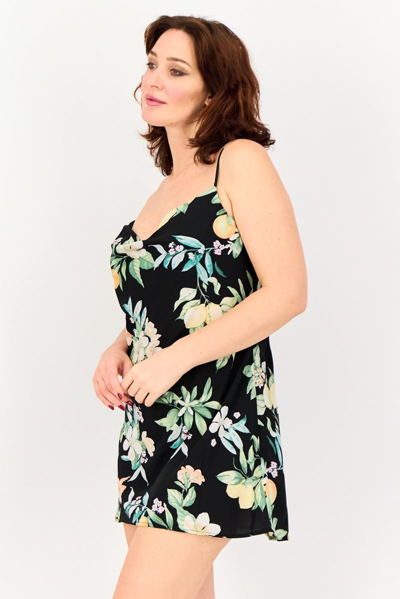 FOREVER 21 فستان ميني مزخرف بالورود للنساء، متعدد الألوان - Image 2