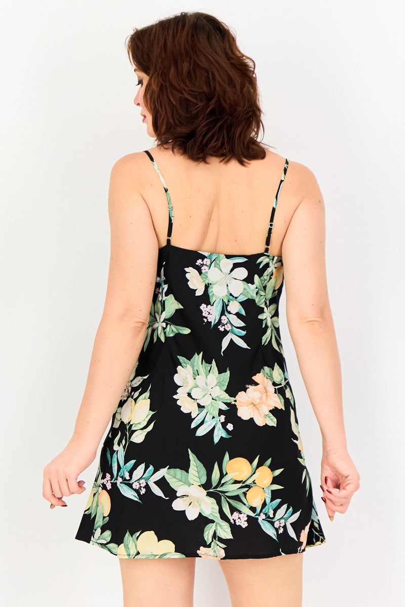 FOREVER 21 فستان ميني مزخرف بالورود للنساء، متعدد الألوان - Image 3