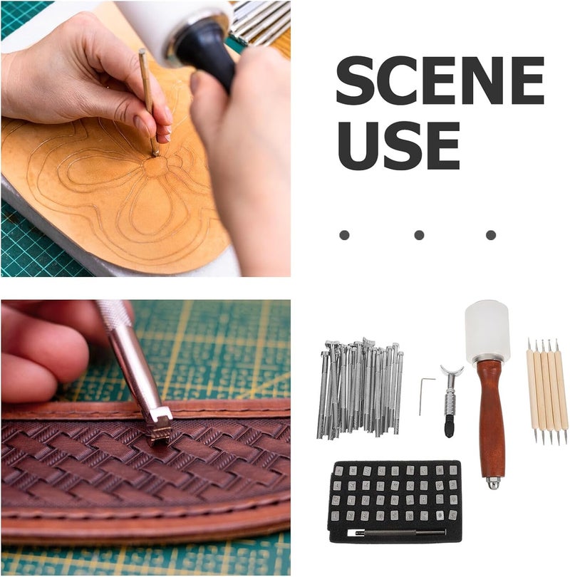 MUELODSIC Leather Stamping Tools Set with Number and Alphabet Metal Stamps, Steel Leather Punch Set for DIY Leathercraft Projects and Artisan Leatherworking - Image 3