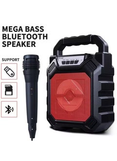 Zaboon Portable Wireless Bluetooth Karaoke Handheld Speaker With Microphone/FM Radio/TF Card/USB/AUX Red  - Image 1