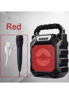 Zaboon Portable Wireless Bluetooth Karaoke Handheld Speaker With Microphone/FM Radio/TF Card/USB/AUX Red  - Image 2