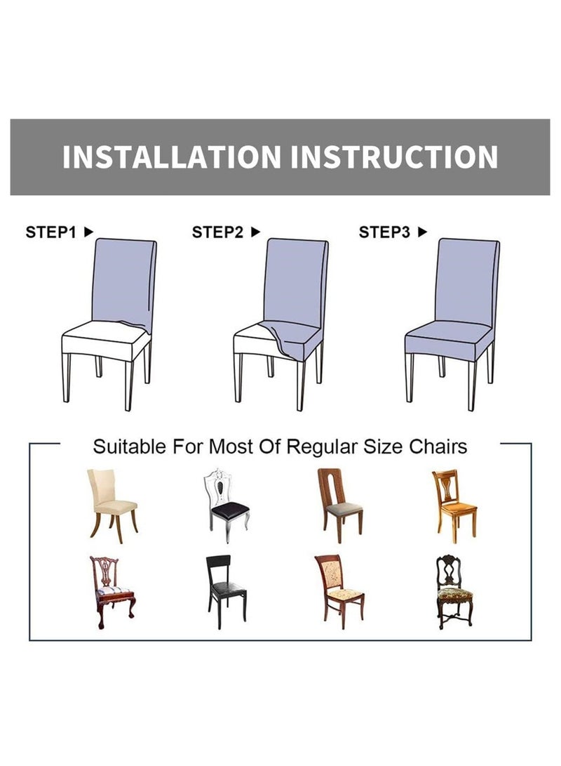 4 Pack Chair Covers, Stretch Spandex Universal Removable Seat Protector Covers, Washable Chair Seat Slipcovers for Home Kitchen Ceremony Wedding Banquet Hotel and Party (Dark Grey, 4 Pack) - Image 4