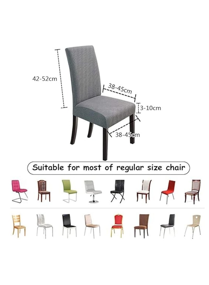 4 Pack Chair Covers, Stretch Spandex Universal Removable Seat Protector Covers, Washable Chair Seat Slipcovers for Home Kitchen Ceremony Wedding Banquet Hotel and Party (Dark Grey, 4 Pack) - Image 5