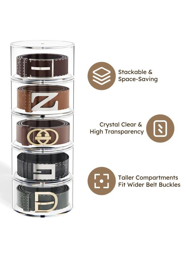 FEMELI Belt Organizer, Acrylic Display Case with 4 Layers Storage Holder for Watches Accessories - Image 2
