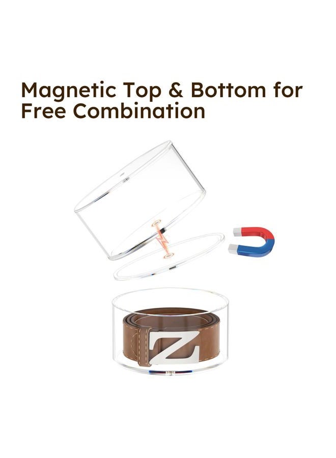 FEMELI Belt Organizer, Acrylic Display Case with 4 Layers Storage Holder for Watches Accessories - Image 3