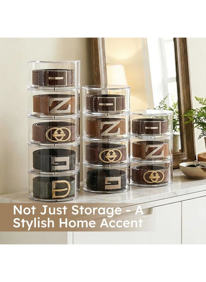 FEMELI Belt Organizer, Acrylic Display Case with 4 Layers Storage Holder for Watches Accessories - Image 5