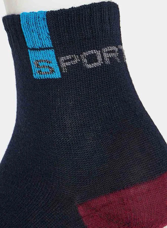 Styli Pack of 5 - Contrast Print Quarter Socks