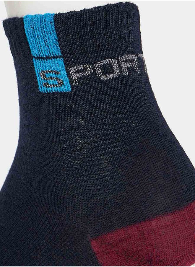 Styli - Pack of 5 - Contrast Print Quarter Socks - Image 1