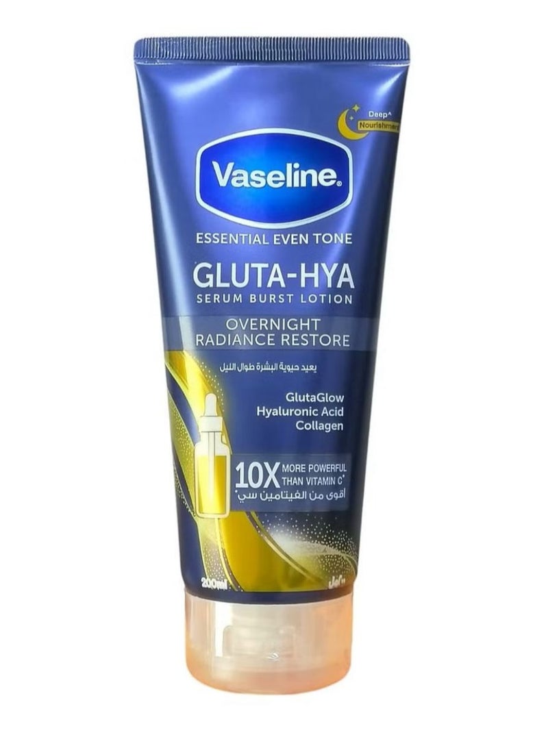 Vaseline Essential Even Tone Flawless Glow Gluta-Hya Serum Burst UV Lotion 10X More Powerful than Vitamin C + Gluta-Hya OVERNIGJT RADIANCE RESTORE - Image 3