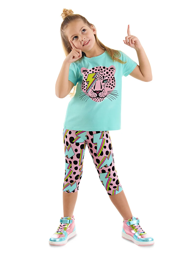 ج&مشب طقم تي شيرت وليجنز ليون الرعد للبنات