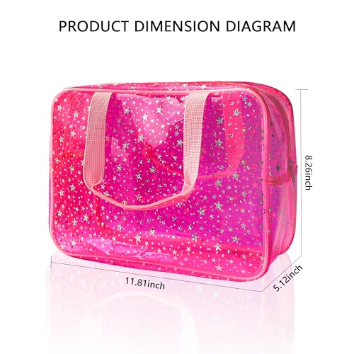 TotePrint Yellow Star Large Cosmetic Bag and Travel Pouch with Handle,Durable Material,Zipper Design-Ideal for Makeup,Travel Essentials - Image 3