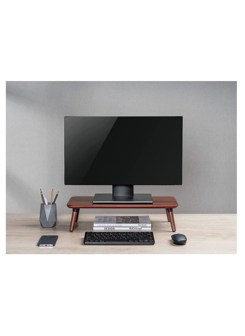 NAVODESK - Navodesk Premium Walnut Monitor Riser Minimalistic Wooden Monitor Stand for Laptop iMac & PC (Medium) - Image 1