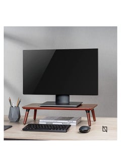 NAVODESK Navodesk Premium Walnut Monitor Riser Minimalistic Wooden Monitor Stand for Laptop iMac & PC (Medium)  - Image 5