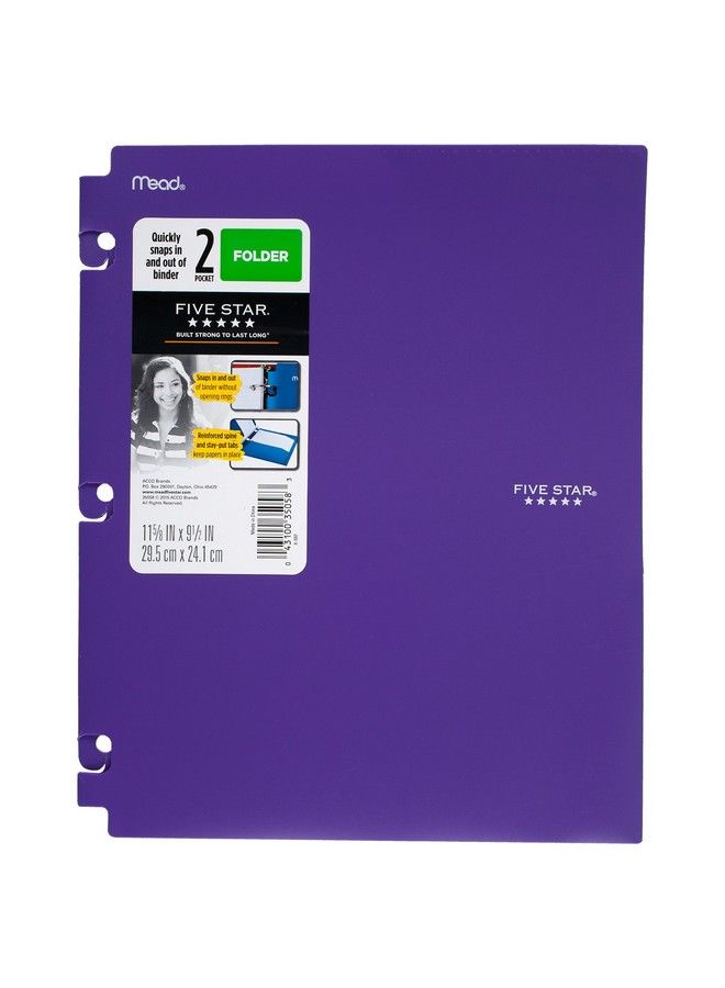 Five Star 2Pocket Folders Snapin Binder Folder Assorted Trend Colors 4 Pack (73264) - Image 4