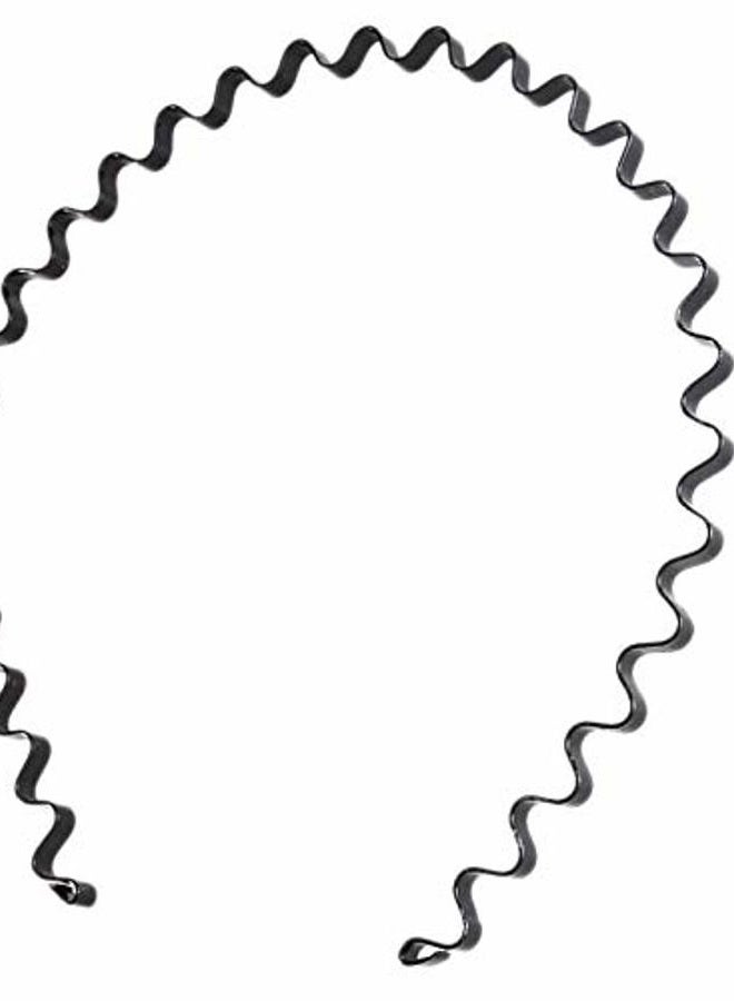 LASSUM 3 Pcs Unisex Black Spring Wavy Hair Hoop Band, Metal Hoop Hair Band Girl Men`s Head Band Accessory - Image 2