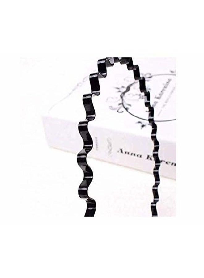 LASSUM 3 Pcs Unisex Black Spring Wavy Hair Hoop Band, Metal Hoop Hair Band Girl Men`s Head Band Accessory - Image 4