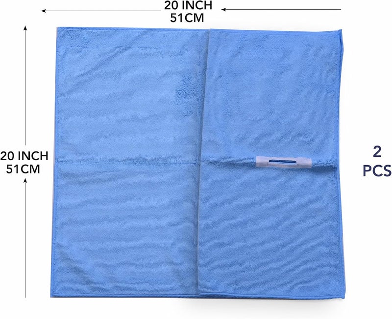 CEPILLO Multi-purpose Mircofiber Cloth For Home Kitchen | Reusable | High Absorbent Lint | Purpose Wash For Kitchen, Floor, Car, Glass, Stainless Steel - PACK OF 2 BLUE 51x49cm - Image 2