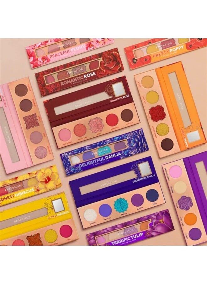 Profusion Cosmetics - Blooming Hues 5 Shade Eyeshadow Palette, Orange - Image 1