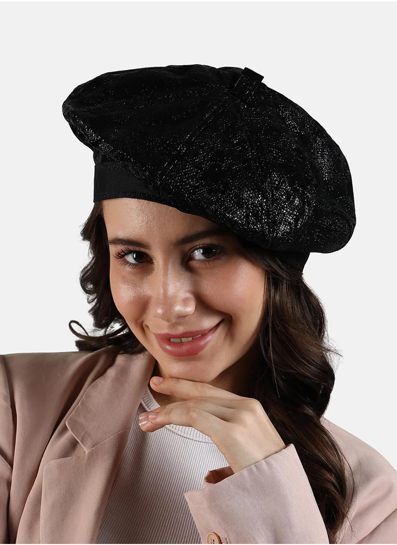 Haute Sauce Croc Beret Hat - Black