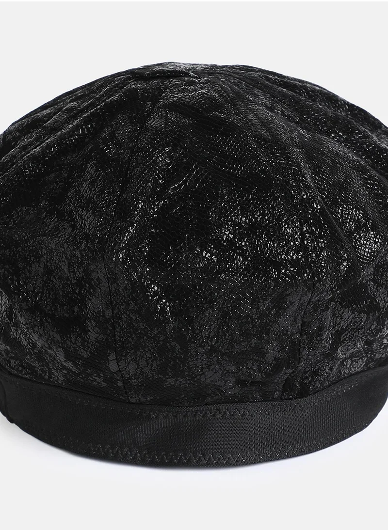 Haute Sauce Croc Beret Hat - Black
