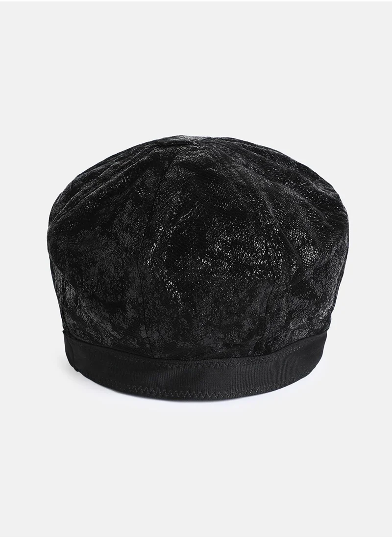 Haute Sauce Croc Beret Hat - Black