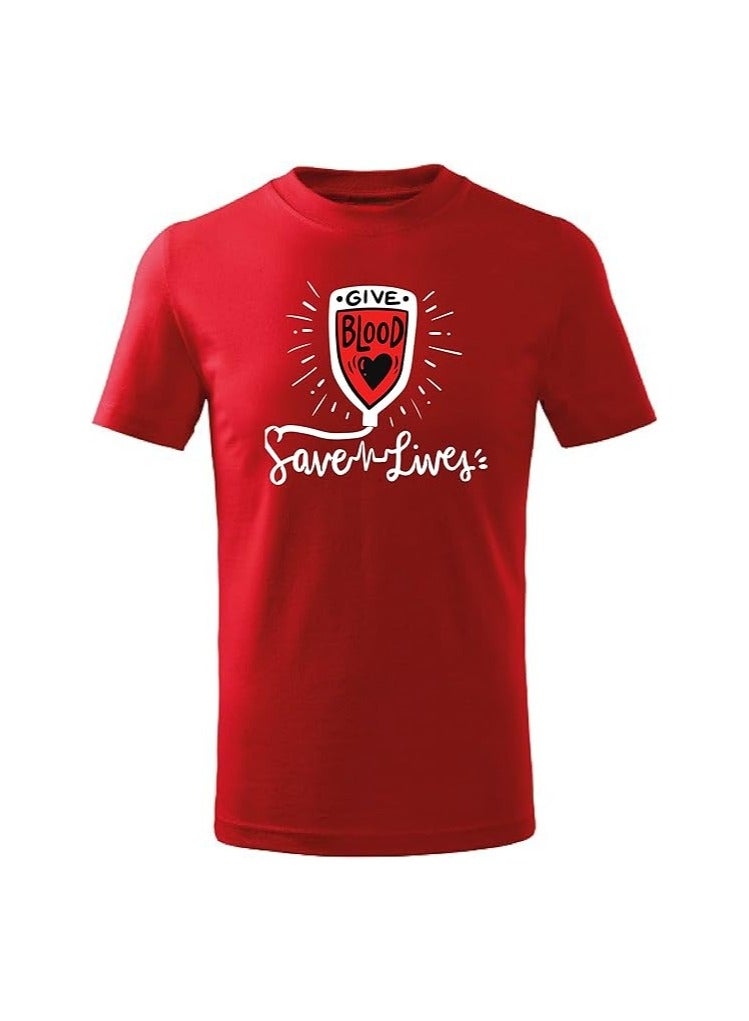 Blood Donation Awareness Short Sleeve Round Neck T-shirt For Men And Women - Image 1