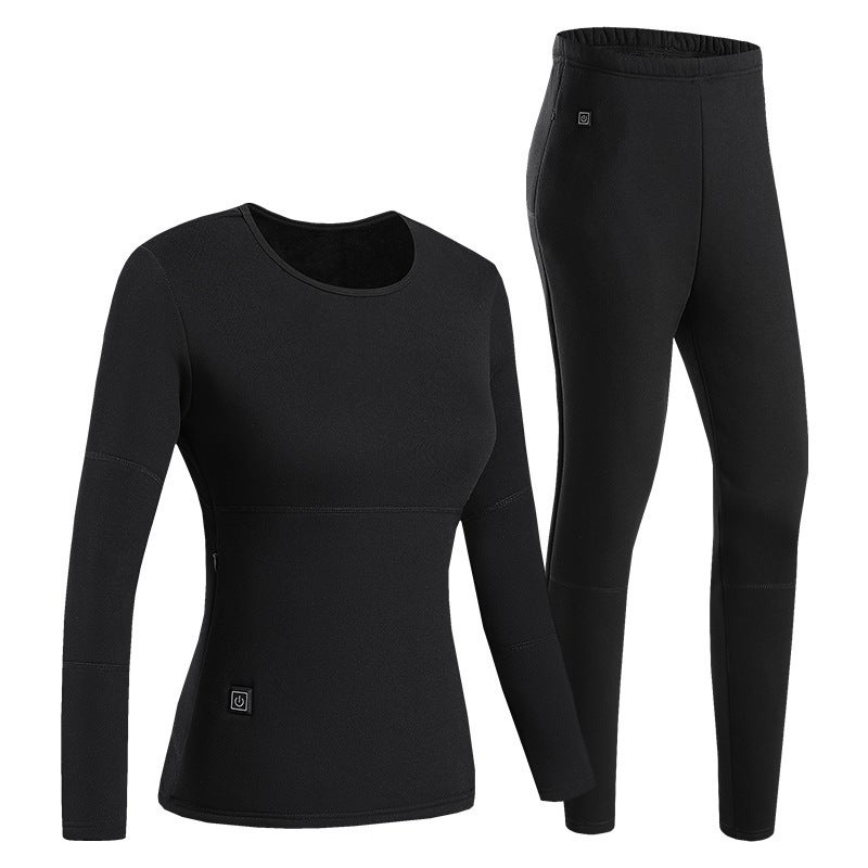Smart Heating Thermal Underwear Men'S And Women'S Usb Rechargeable Electric Heating Fleece-Lined Pure Cotton Suit Winter Factory Direct Sales - Image 1