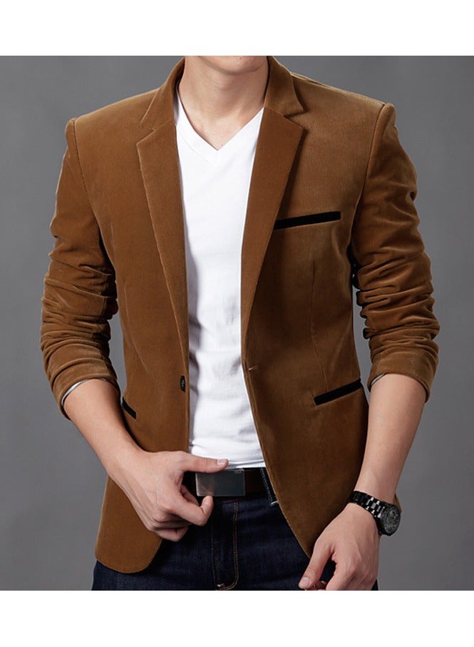 Shougu Fashionable Slim Fit Corduroy Suit Jacket  - Image 2