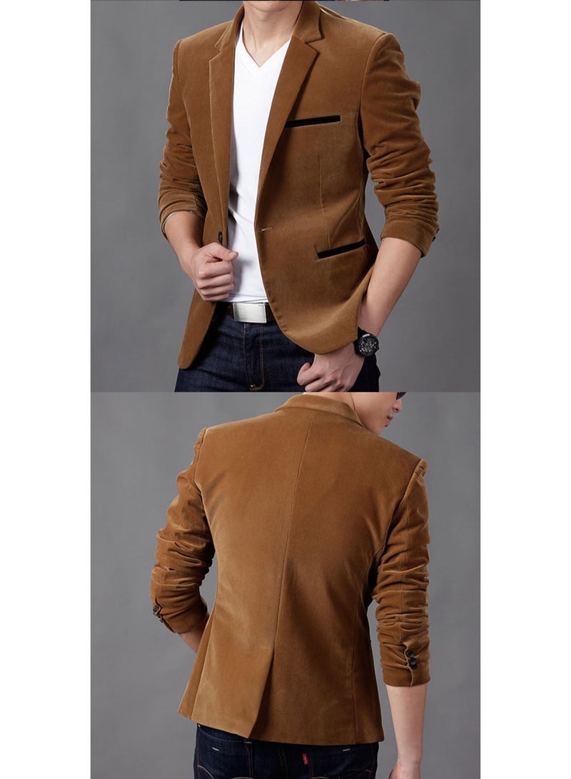 Shougu Fashionable Slim Fit Corduroy Suit Jacket  - Image 3