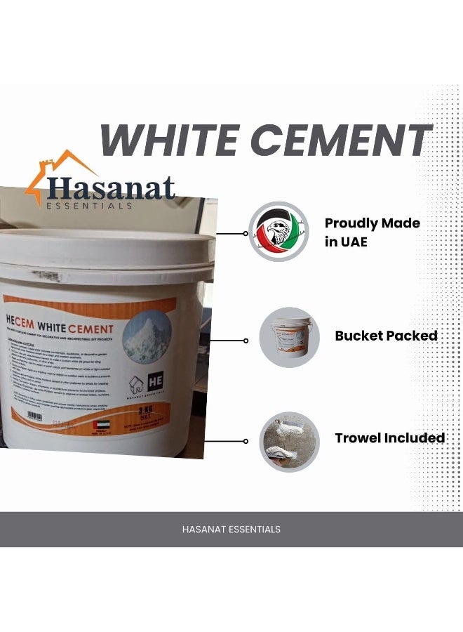 HASANAT ESSENTIALS دلو أساسيات 3 كجم مع مسحوق الأسمنت الأبيض ومجرفة - Image 3