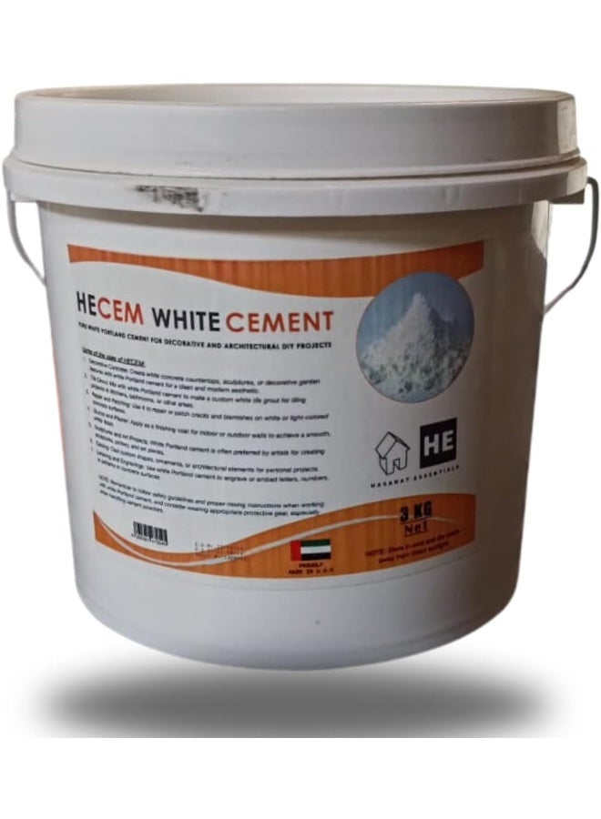 HASANAT ESSENTIALS دلو أساسيات 3 كجم مع مسحوق الأسمنت الأبيض ومجرفة - Image 2