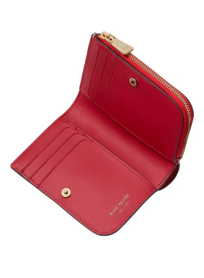 كيت سبيد Devin Spade Flower Coated Canvas Small Compact Wallet