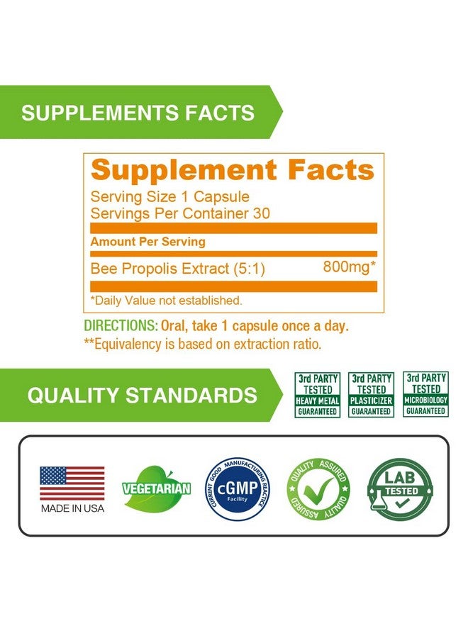 Lovita Propolis Capsule | High Potency | 5:1 Concentration | Natural Propolis Extract | 30 Vegetarian Capsules (1 Months Supply) - Image 4