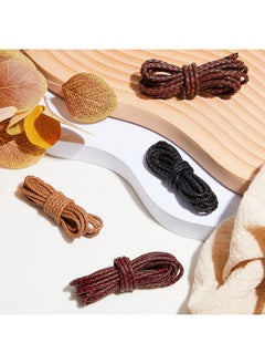 Saintrygo Saintrygo 8yd Braided Leather Cord Antique Genuine Leather Strap Folded Bolo Tie Cord Rope Lace for Necklace Bracelet Pendent Jewelry Making Beading Braiding (Black, Brown,tan, Reddish Brown,3 mm)  - Image 4