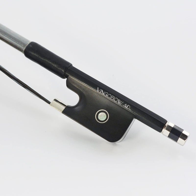 VINGOBOW 3/4 Size Natural BLACK Mongolia Horsehair Carbon Fiber Cello Bow DEEP and POWERFUL Tone Nice Design Black Color Art No.100CB - Image 5