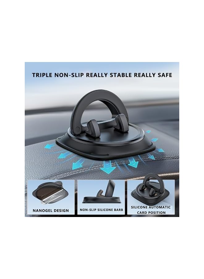 S-TOP Phone Mount for Car, Dashboard Cell Holder 360° Rotatable Car with Non-Slip Silicone, Car Phone Mount Pad Mat for Various Dashboards, Slip Free Desk Phone Stand Compatible with Cell Phone - Image 3