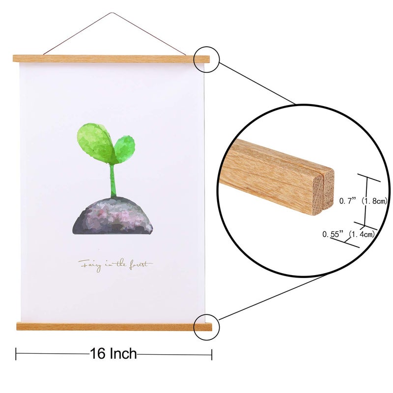 Falamon Magnetic Poster Hanger Frame 18x12 18x24 18x28 Teak Wood Magnet Poster Frame للملصقات يطبع الصور صور خرائط مخفوط وأعمال قماشية فنية - Image 4