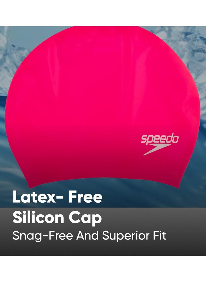 Speedo Women's Long Hair Silicone Swim Caps (Ecstatic) - Image 2