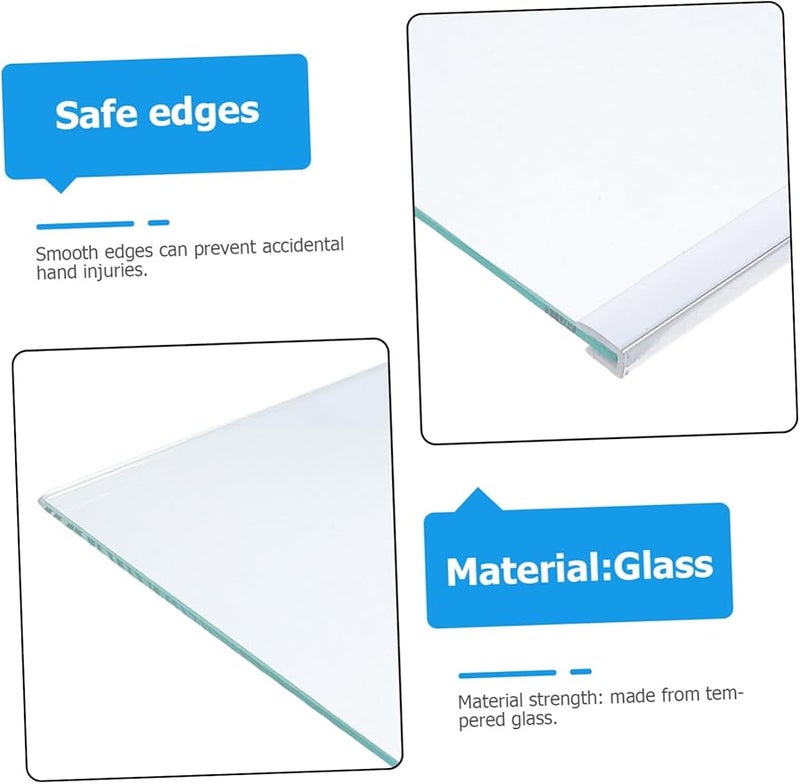 رفيقة ثلاجة من الزجاج المقسى مقاس 31X22X0.7 سم سهلة التنظيف لتنظيم الثلاجة - Image 4