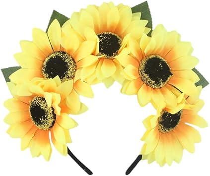 FOMIYES Sunflower Headband Flower Hair Hoop Women Floral Hair Band Hair Clips for Women Wedding Bridal Beach Hair Decoration - Image 1