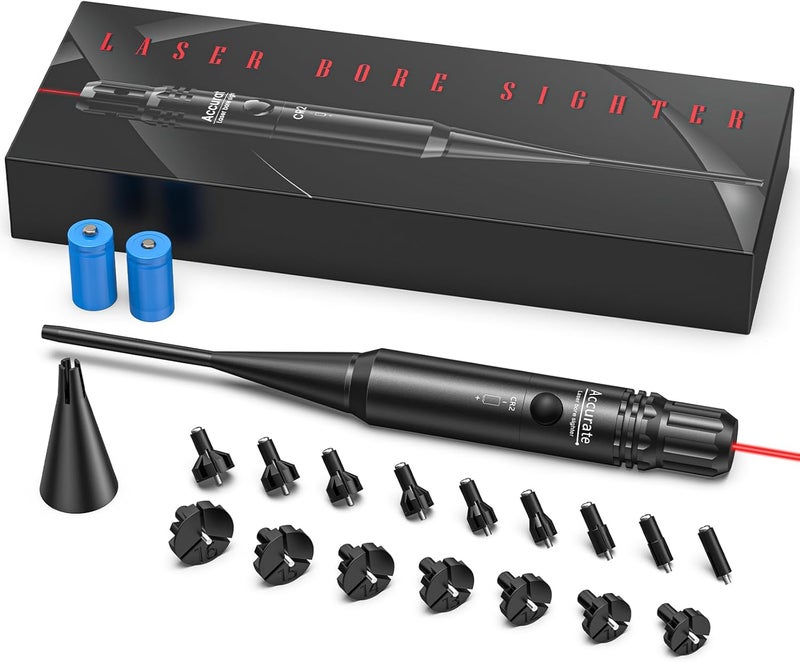 EZshoot Bore Sight Kit for .17 to 12GA Caliber Rifles Pistols Green or Red Laser Sight Boresighter with Big Button Switch - Image 1