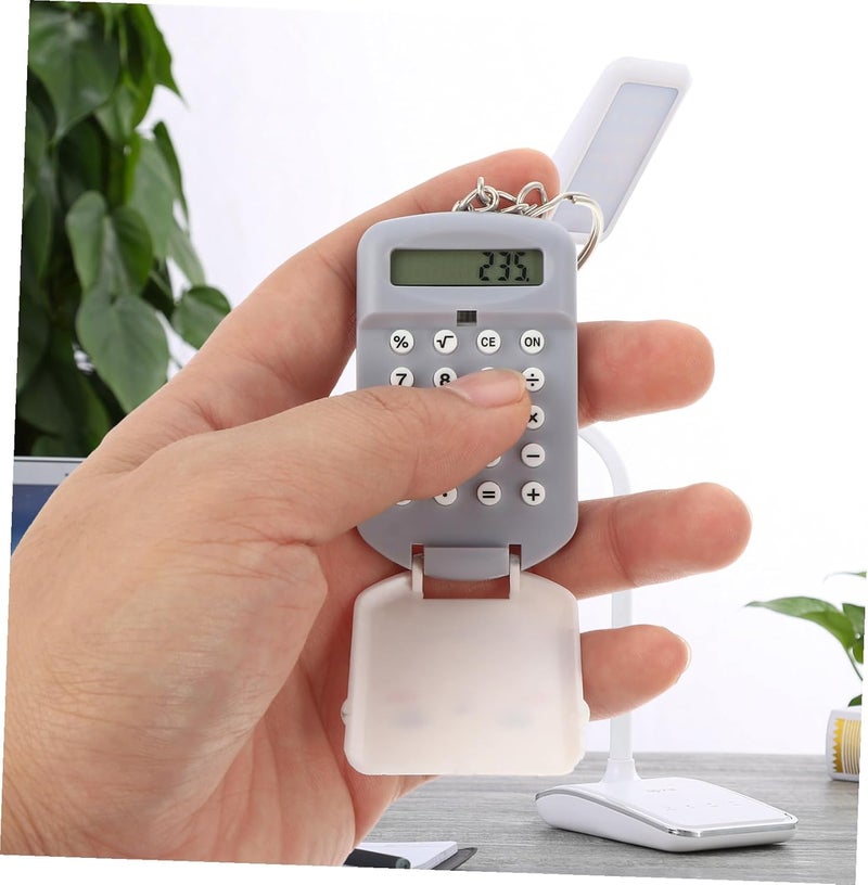 Zerodeko 2pcs Portable Mini Calculator for Students with Pocket Size Design, Cute Grey Plastic Arithmetic Counter for School and Office Use - Image 5