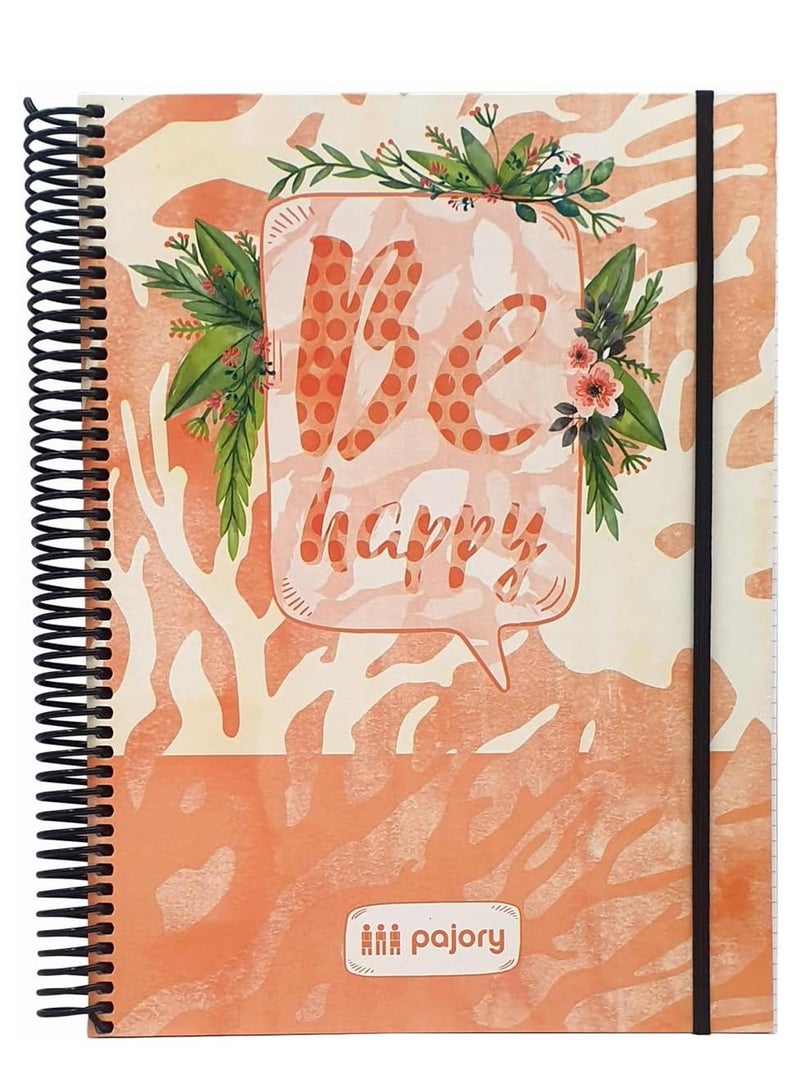 Pajory دفتر ملاحظات بحجم A4 مع غلاف صلب مزود بخطوط مربعة 5 مم، 120 ورقة - Image 1