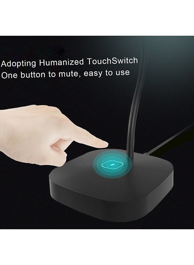 Generic - Desktop Computer Microphone USB Wired Microphone 360 Degrees Omnidirectional Condenser Mic Adjustable Neck with Mute Touch-Button Plug & Play for Computer PC Laptop Office Meeting Recording Games - Image 1